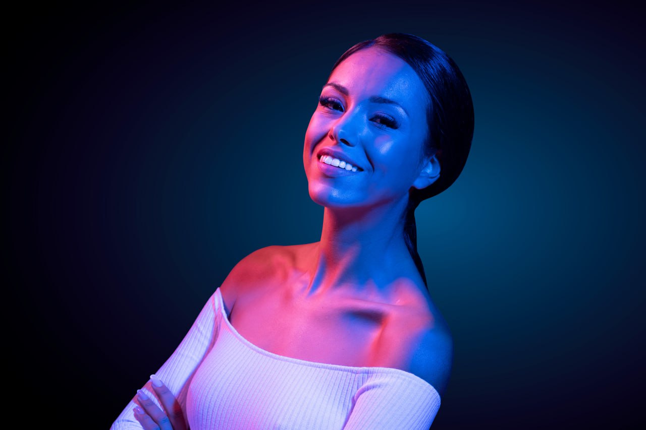 Woman at emface machine